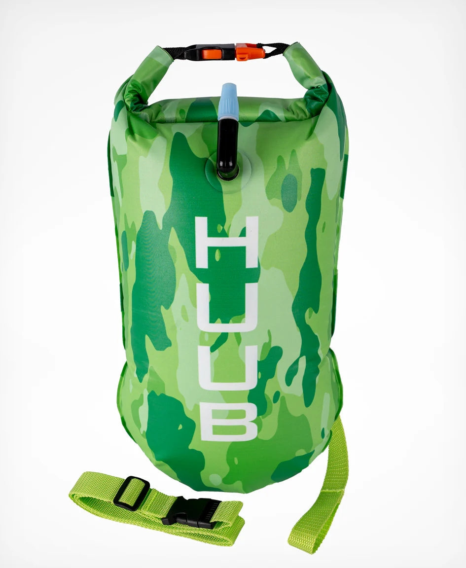 HUUB swim tow float in lime camo