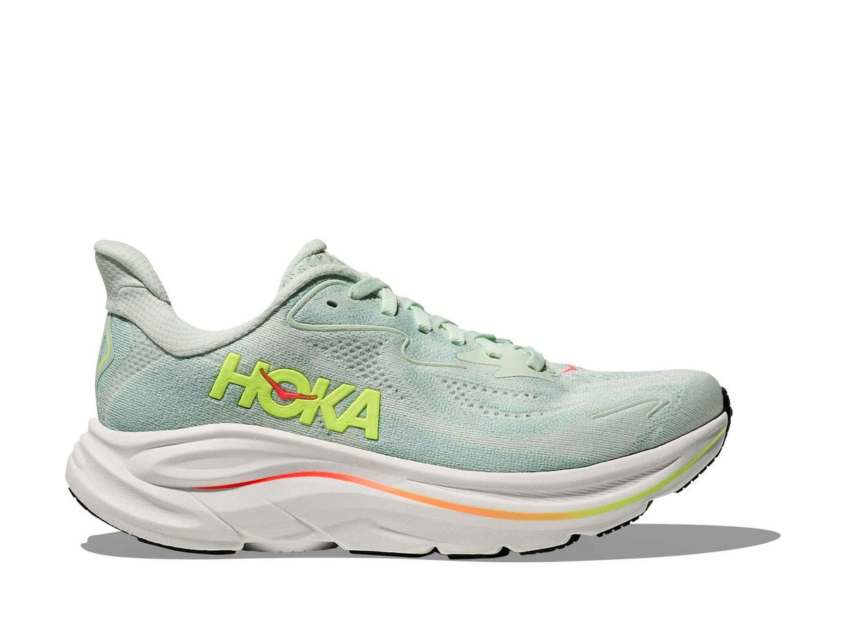 HOKA Clifton 10 - Women's - Sea Glass / Neon Flame