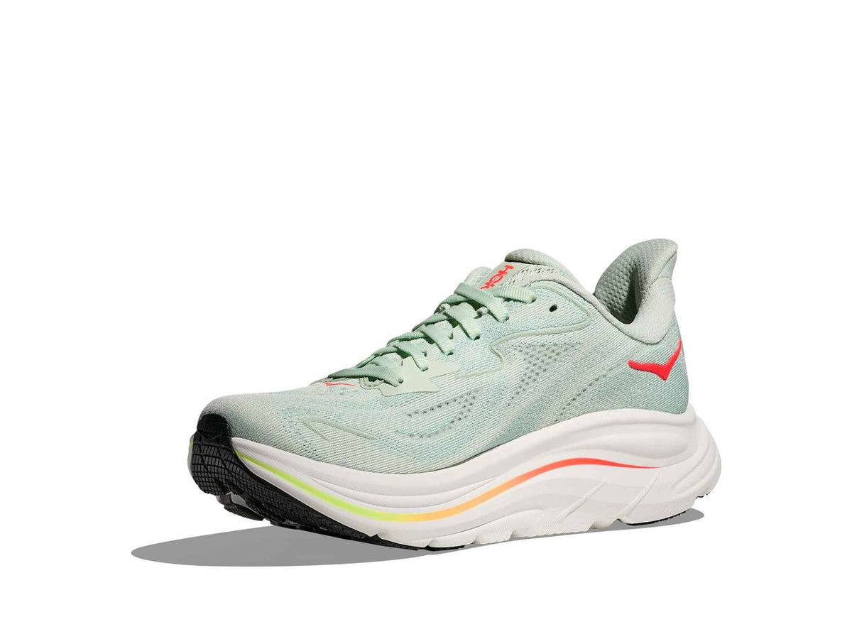 HOKA Clifton 10 - Women's - Sea Glass / Neon Flame