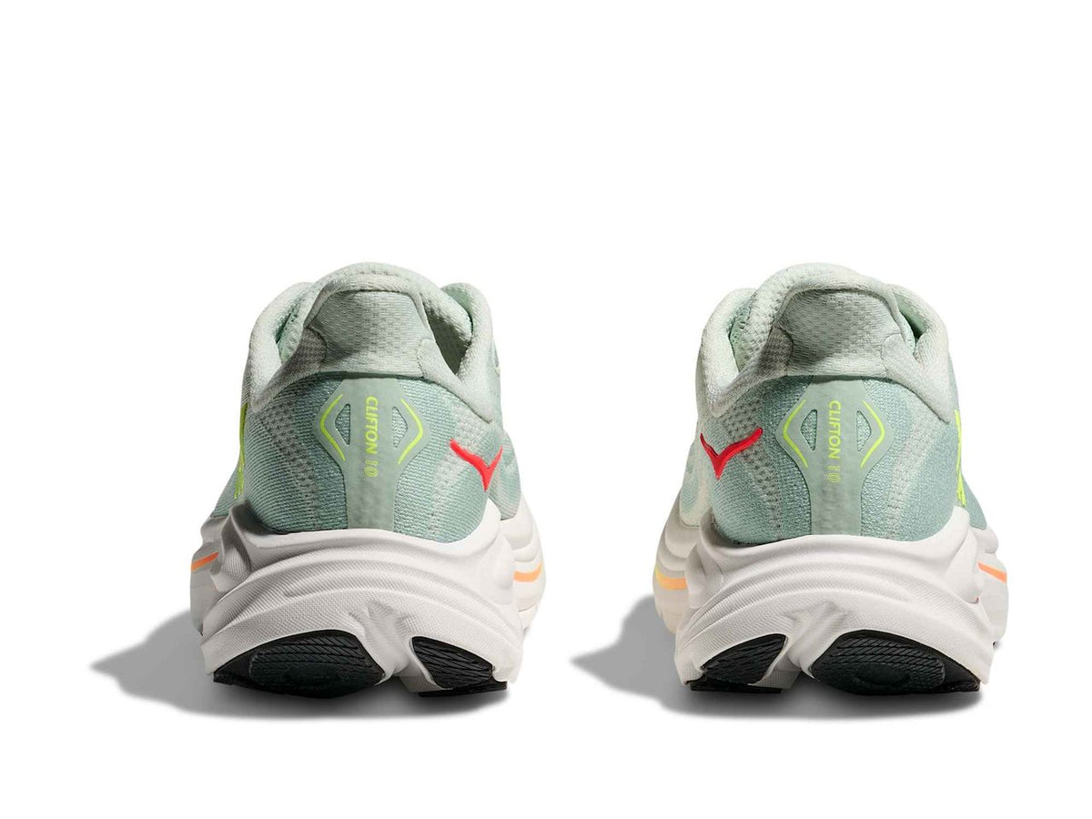 HOKA Clifton 10 - Women's - Sea Glass / Neon Flame