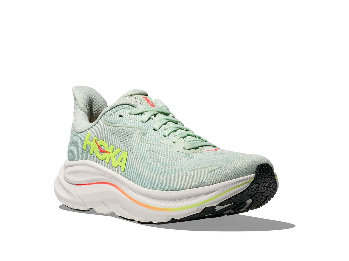 HOKA Clifton 10 - Women's - Sea Glass / Neon Flame