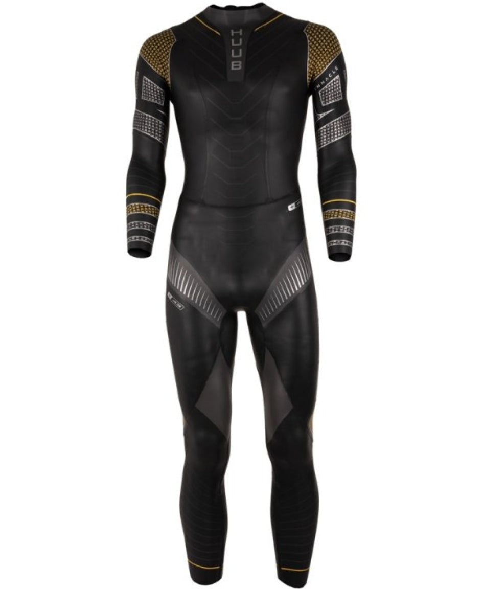 HUUB Pinnacle 3:5 men's triathlon wetsuit in silver and yellow